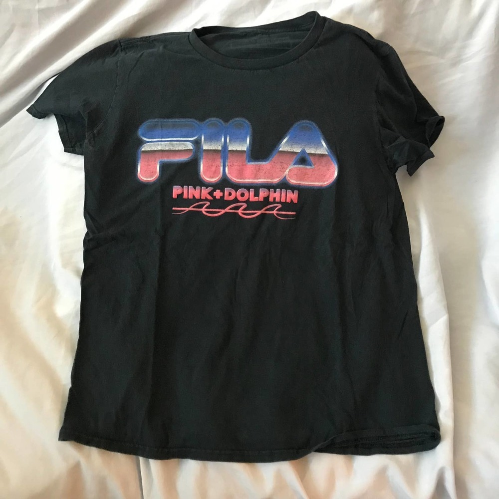 Pink & Dolphin Fila T-Shirt, Men's M